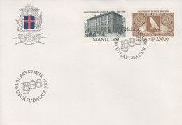 Enveloppe  FDC  1er  Jour   ISLANDE   Centenaire  De  La  BANQUE  NATIONALE  1986 - FDC