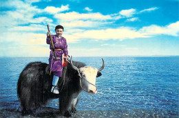 Asie > MONGOLIA Mongolie  (Enfant  Yak)-Timbre Stamp MONGOLIA - Photo By GAMMA - Mongolie