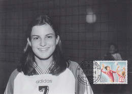 Carte  Maximum  1er  Jour   LIECHTENSTEIN   Volley  Ball   JEUX  DES  PETITS  ETATS   1999 - Volley-Ball