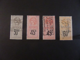 Timbres D'affiches 30C, 45C ROSE, 45C ROUGE, 60C - Marche Da Bollo