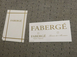 Carte Parfumée  Fabergé - Modernes (à Partir De 1961)