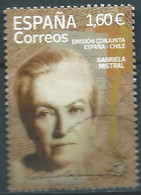 ESPAGNE SPANIEN SPAIN ESPAÑA 2021 ISSUE WITH CHILE GABRIELA MISTRAL USED ED 5514 MI 5564 YT 5269 SC 4552 SG 5514 - Used Stamps