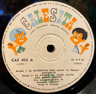 Split EP Argentino De Adrianita Y Ana María Campoy Año 1957 Sello Calesita - Kinderen