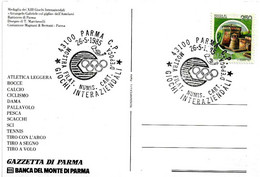 ITALIA ITALY - 1985 PARMA XIII Giochi Interaziendali (cerchi Olimpici) Su Cartolina Speciale - 942 - Other