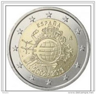 LOTE 1468C  ///  MONEDA DE 2 EUROS CIRCULADA     X ANIVERIO DEL EURO - España