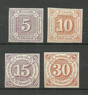 THURN UND TAXIS 1859-1861 Michel 18 - 19 & 24 - 25 * - Postfris