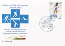 Germany Private Post Cover RPV Briefversand 2012 Olympic Games In London - Radsport Bahn: Maximilian Levy, Cottbus - Summer 2012: London