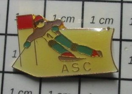 3217 Pin's Pins / Beau Et Rare / SPORTS / SKI SLALOM SKIEUR N°1 ASC - Sports D'hiver