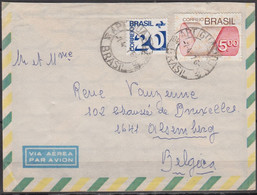 BRESIL Compo 5.00 + 20c Sur Enveloppe De 01309 SAO PAULO 1976 Pour  1641 ALSEMBERG Belgique - Storia Postale