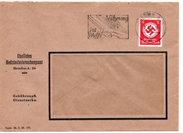 55463 - Deutsches Reich - 1944 - 12Pfg Dienst A FensterBf DRESDEN - NAHRUNG IST WAFFE - Lettres & Documents
