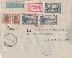 Grand Liban Lettre Avion Censure FFL 2 Et 321  BEYROUTH  16/5/1945 Pour Paris - Cartas & Documentos