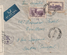 Grand Liban Lettre Avion Censure FFL 4  BEYROUTH  16/6/1945 Pour Dakar Sénégal - Covers & Documents