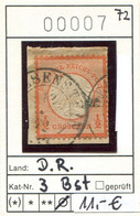 Deutsches Reich 1872 - Michel 3 Auf Briefstück / Sur Fragment - Oo Oblit. Used Gebruikt - Gebruikt