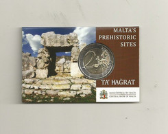 COINCARD 2 EUROS MALTE COLLECTION SITES PREHISTORIQUES TEMPLE TA'HAGRAT. SOUS BLISTER FERME. - Malta