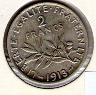 France. 2 Francs Semeuse. 1913 - 2 Francs