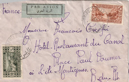 Grand Liban Lettre Avion TRIPOLI LIBAN  8/7/1937 Pour L' Ile Martigues Bouches Du Rhône - Cartas & Documentos