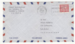 Canada Letter Cover Posted 1953 To Switzerland B221201 - Briefe U. Dokumente