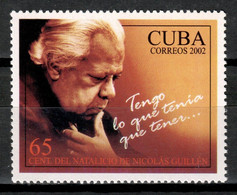 Cuba 2002 / Writer Nicolás Guillén Poet MNH Poeta Escritor Schriftsteller / Cu20646  32-30 - Ecrivains