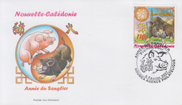 Enveloppe  FDC  1er  Jour    NOUVELLE   CALEDONIE    Nouvel  An   Chinois     LE   SANGLIER   2007 - Chinese New Year