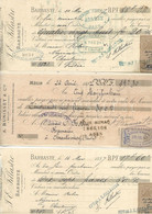 3 LETTRES DE CHANGES TIMBREES -2 EX  ET FILLASTRE BOUCHONS DE LIEGE BARBASTE +A -BUNISSET A MEZIN LOT ET GARONNE --1887 - Bills Of Exchange