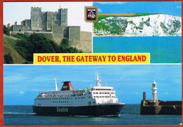Kent: Dover Castle, The White Clifts, Sealink Ferry. - Dover