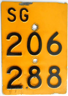 Velonummer Mofanummer St. Gallen SG 206288, Ohne Vignette - Number Plates