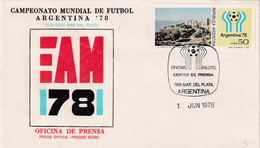 Argentina 1978 Cover; Football Fussball Soccer Calcio: Fifa World Cup: Mar Del Plata Press Centre; Rosario - 1978 – Argentina