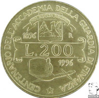 LaZooRo: Italy 200 Lire 1996 XF / UNC Customs Service Academy - Herdenking