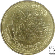 LaZooRo: Italy 200 Lire 1999 XF / UNC Protectors Of Art Heritage - Conmemorativas