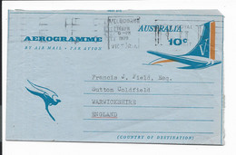 Australien  LF 22  -  10 C. Flugzeug Aerogramm Nach England Viel Text Verwendet - Used Stamps