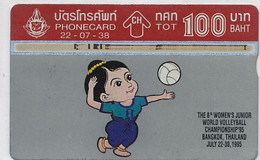 Phone Card Carte Téléphone Thailand World Volleyball Championship 1995 Bangkok - Volleybal