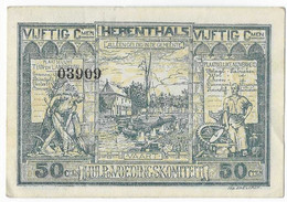 Noodgeld Herenthals 50 Centiemen 1915 Blauw - Otros & Sin Clasificación