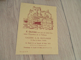 Carte Invitation Pub Exposition Illustrée Galerie Reitlinger Paris  F.Olivier 1913 - Advertising