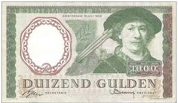 Pays-Bas Nederland Netherlands Duizend Gulden Gulden 1956 - Sonstige & Ohne Zuordnung