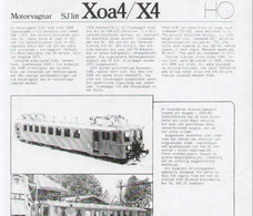 Catalogue PERL MODELL 1994 Foglio Informativo Motorvagnar SJ Xoa4/X4 HO - En Suédois - Non Classificati