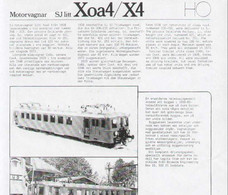 Catalogue PERL MODELL 1994 Foglio Informativo Motorvagnar SJ Xoa4/X4 HO - En Suédois - Sin Clasificación