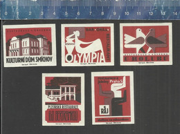 RESTAURACE A JIDELNY PRAHA  (RESTAURANTS DINING ROOMS PRAGUE) MATCHBOX LABELS 1966 - Zündholzschachteletiketten