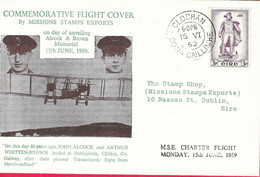 IRLANDA - COMMEMORATIVE FLIGHT COVER " CLOCHAN*15.VI.1958* SU BUSTA UFFICIALE - Briefe U. Dokumente