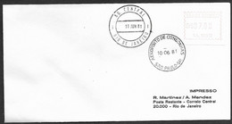 Brésil Brasil Lettre 1981 Aeroport De Congonhas São Paulo Avec EMA  Brazil Franking Label Meter ATM Cover SP Airport - Automatenmarken (Frama)