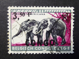 Congo - 1960 - Animals - Elephante  Surcharge ( 1 Value ) Obl. - Gebraucht