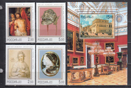 Russia 2002 - 150 Years Museum "New Hermitage", Mi-nr. 961/64+Block 43, MNH** - Unused Stamps
