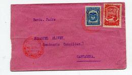 !!! COLOMBIE, LETTRE PAR AVION  DE BARRANQUILLA POUR CARTAGENE DE 1923 - Colombia