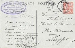 ORGUE D'EGLISE Rare Carte Autographe Frédéric Pinoel Compositeur Et Organiste Saint Maclou Rouen - Musique Et Musiciens