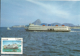 Carte Maximum - Brasil Bresil - Barco Ferry Entre Rio De Janeiro E Niteroi - Bateau Ferry-boat - Cartes-maximum