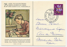 SUISSE - Carte Postale "Journée Du Timbre 1961" - Obl. THUY 3/12/1961 - Lettres & Documents