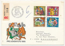 SUISSE - Enveloppe FDC Recommandée Affr Série Pro Juventute 1985 - BERNE 26/11/1985 - FDC