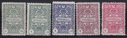 Turkey     .   5 Stamps          .    *    .      Mint-hinged - 1920-21 Anatolië