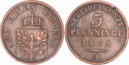 Allemagne - Prusse - 1868 - 3 Pfenninge - Berlin (A) - 11-109 - Taler Et Doppeltaler