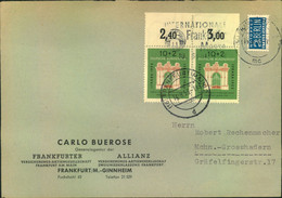 1953, IFRABA Oberrandpaar Mit NOB Auf Fernbrief Ab FRANKFURT (MAIN) - Storia Postale