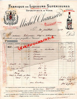 03- GANNAT - FACTURE MICHEL CHAUSSARD FABRIQUE LIQUEURS DISTILLERIE-  1919 - Levensmiddelen